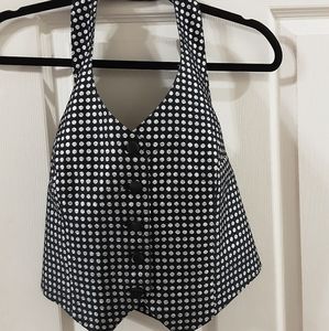 Silver & Black halter vests